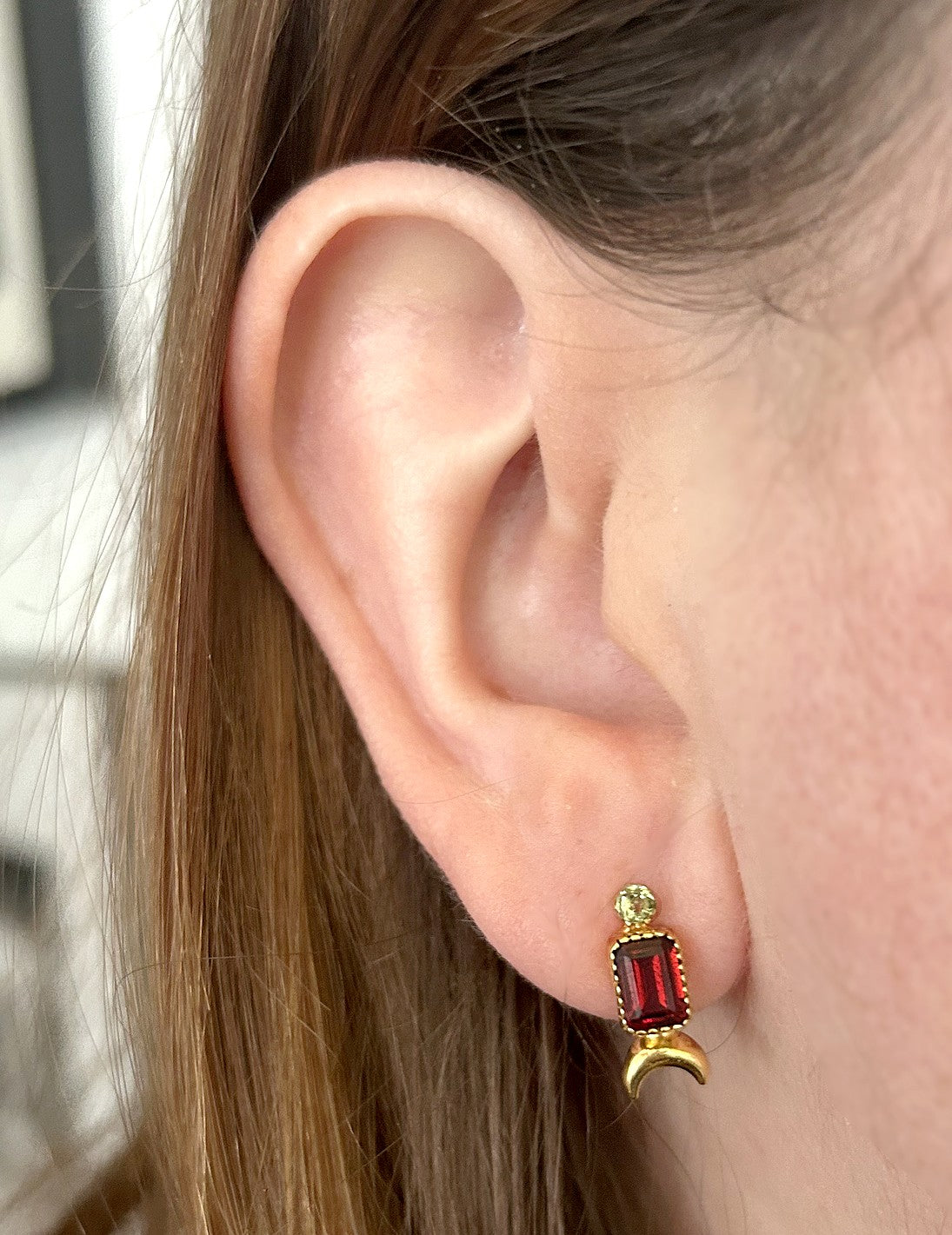 Boucles d'oreilles Nishat Bagh - Grenat